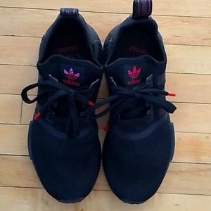Adidas NMD-R1, size 7 Women, Black and Red